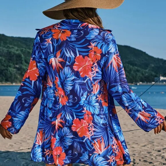 LADIES TROPICAL PRINT  3 PIECE BIKINI SET NIP - Picture 3 of 9